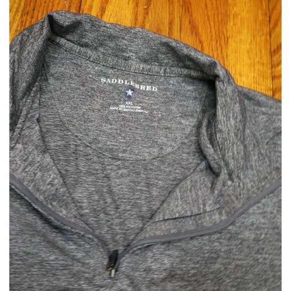 SADDLEBRED - MEN'S GRAY 1/4 ZIP PULLOVER - STRETCH - SIZE XXL - Picture 2 of 4